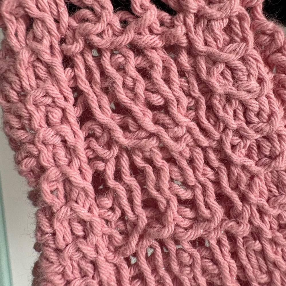 Pink Crochet Knit Tank Top - Picture 6 of 6
